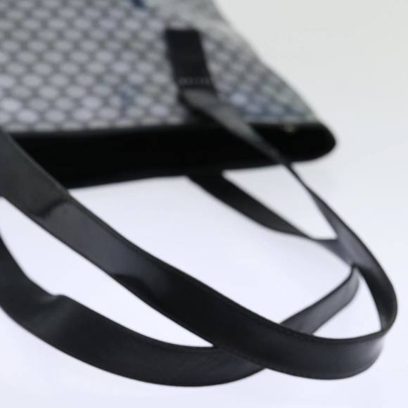 CELINE Macadam Canvas Tote Bag Enamel Silver Black Auth 70632 - Picture 8 of 16